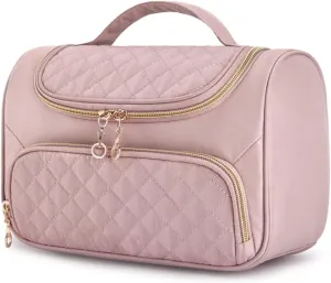 JSEIAJB Large Capacity Travel Makeup bag,Cosmetic bag Make Up Organizer Case, Flap Wide Pouch for Toiletries(D)