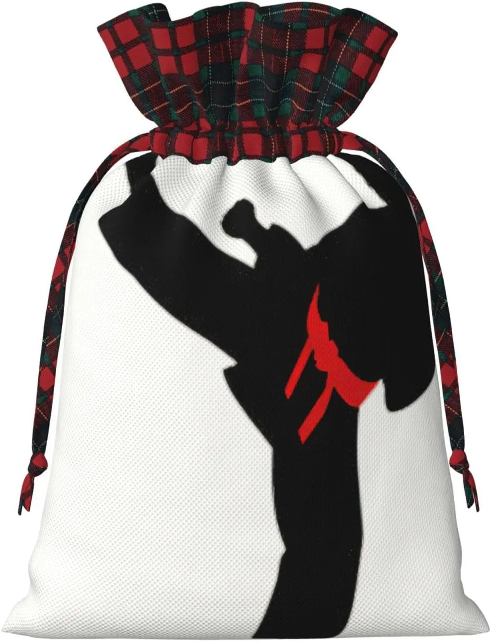 Karate Boy Vector Changeable Belt Color Print Christmas Gift Bags With Drawstrings For Holiday Gift Bags, Christmas Goody Bags