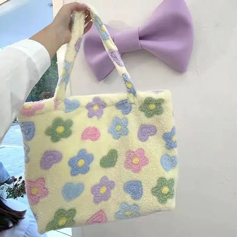 Kawaii Fluffy Soft Floral Handbag