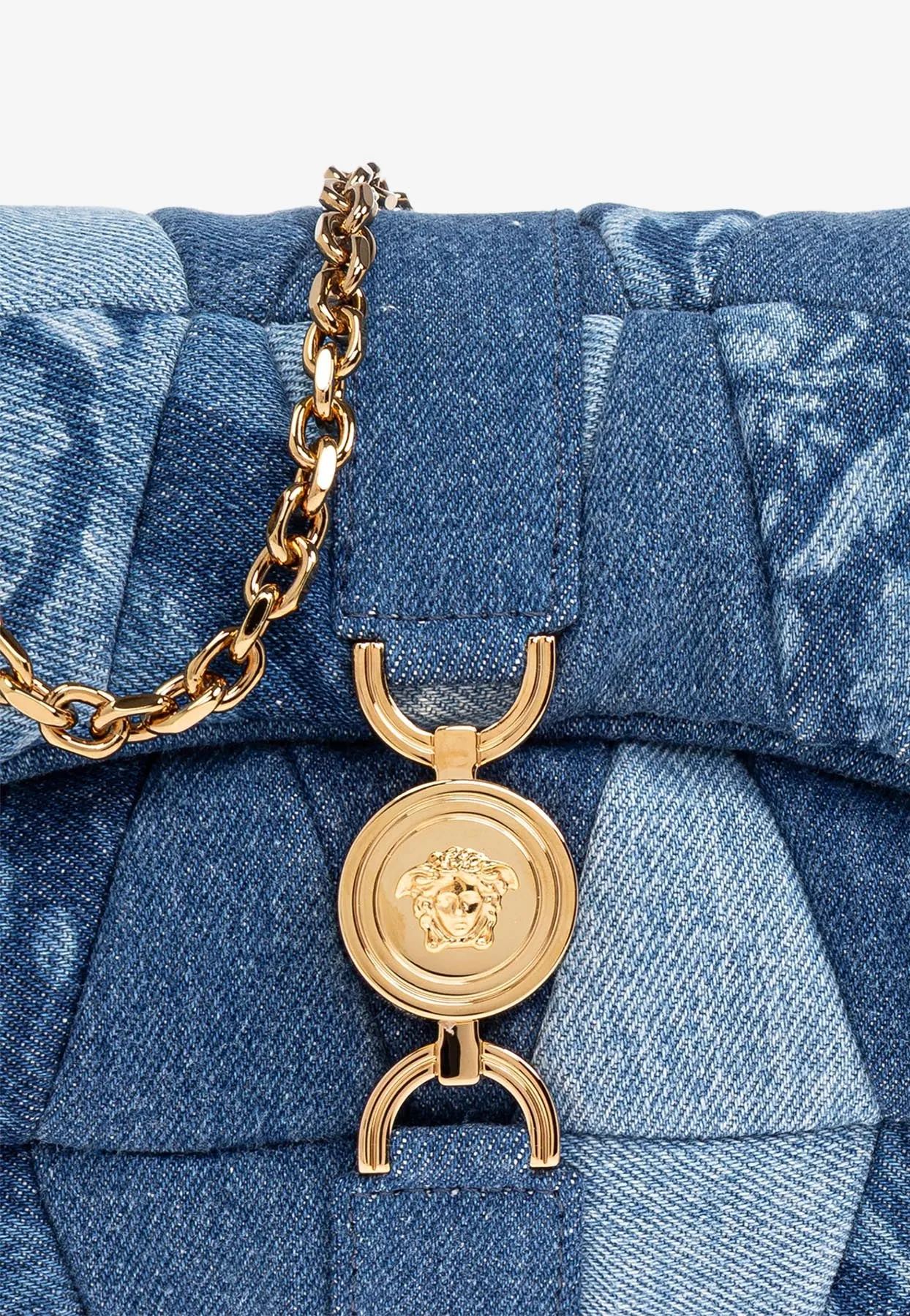 Kleio Denim Quilted Shoulder Bag