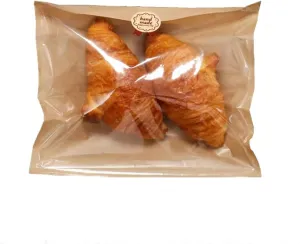 Kraft Bread Bags with Window - Toast Bag Packaging (100 Pieces) (7.1 * 7.5 inches)