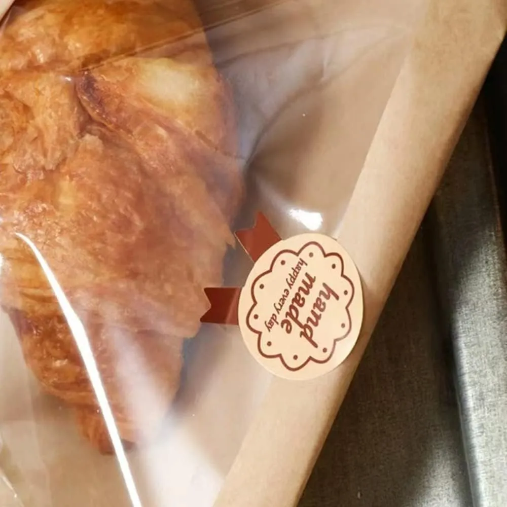 Kraft Bread Bags with Window - Toast Bag Packaging (100 Pieces) (7.1 * 7.5 inches)