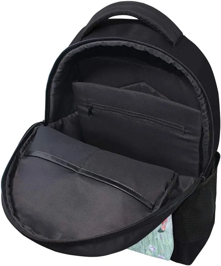 Kuizee Backpack Daypack Daily Rucksack Pink Flamingos Delicate Aestheticism Book Bags Casual Bags Durable Polyester College School Travel 11×16Inch