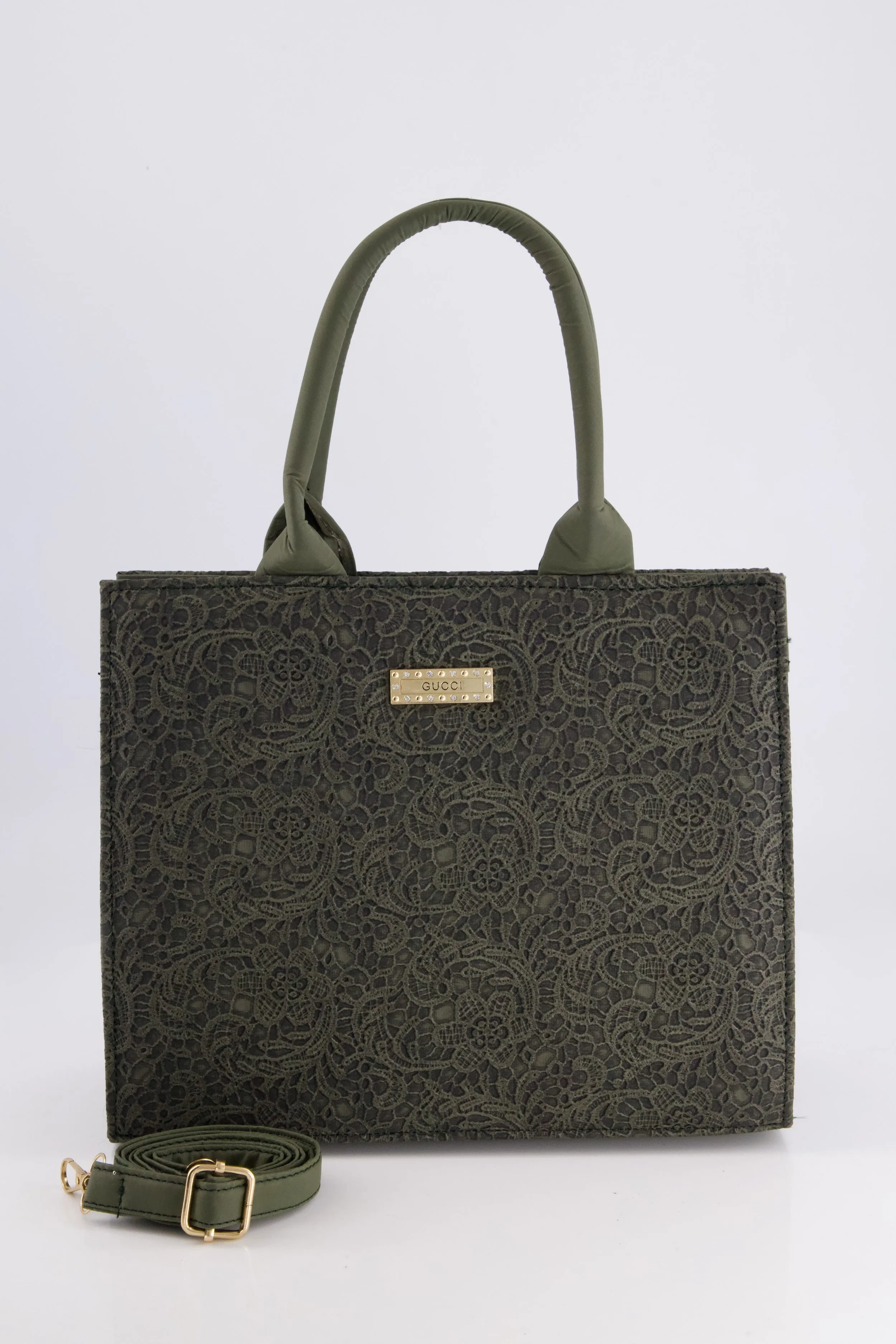 Lace Overlay Handbag