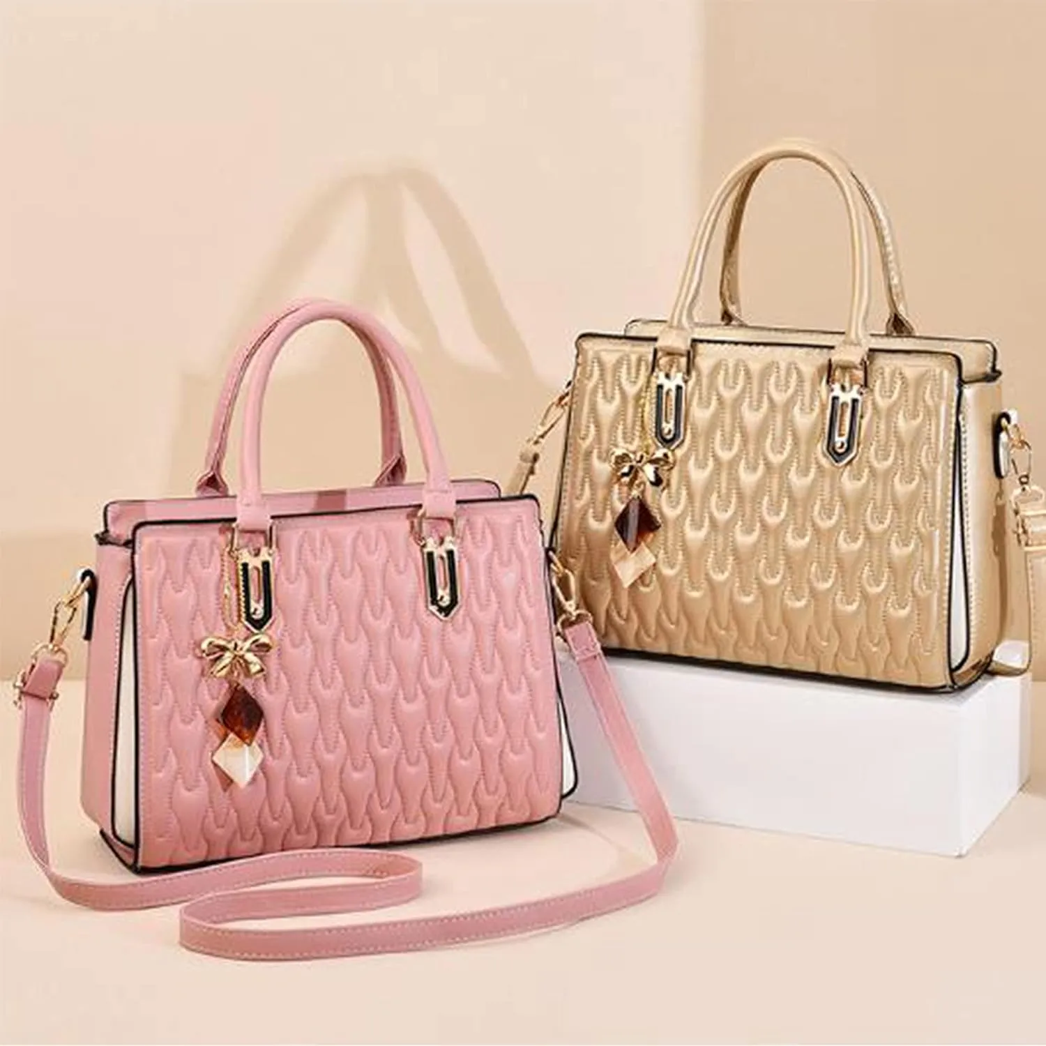 Ladies Soft Embossed Bags Women Handbags Large Capacity Tote Bag Leather Ladies Shoulder Bags