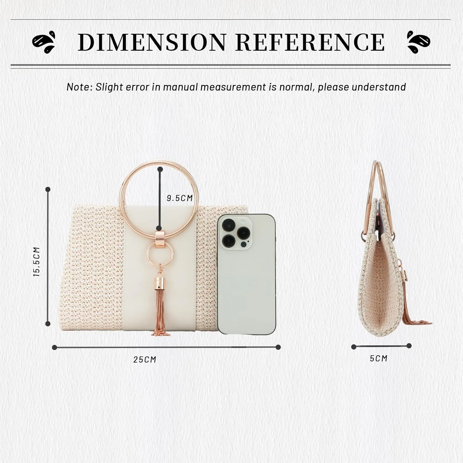 Lanpet Women Evening Handbags, Straw Clutch Purses,Summer Beach Bags Tote Tassels Straw Clutch