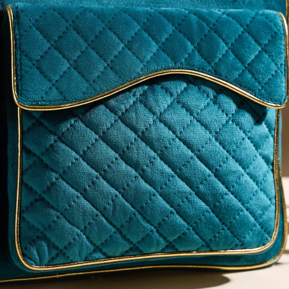 Laptop Bag Luxe Velvet Sleek Dark Green 14 x 10.5 Inch