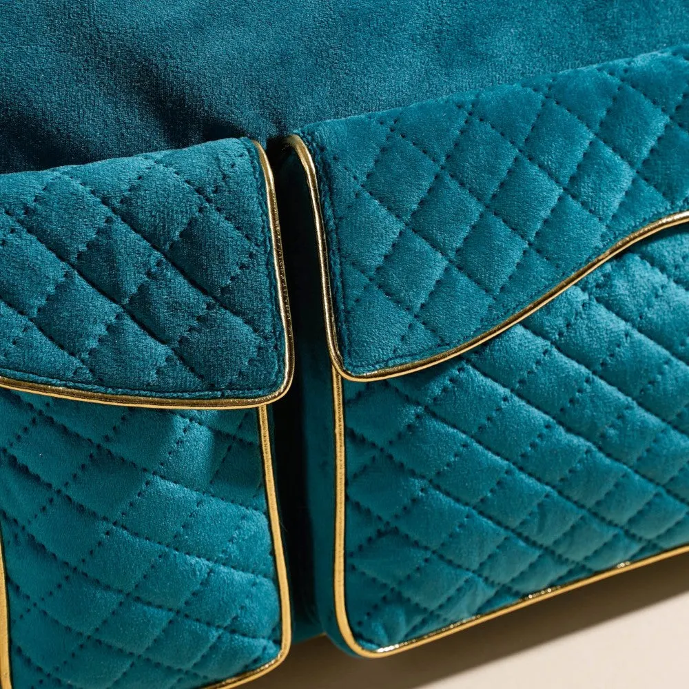 Laptop Bag Luxe Velvet Sleek Dark Green 14 x 10.5 Inch