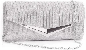 Larcenciel Clutch Purses for Women, Shiny Pleated Sequin Envelope Evening Bags for Mother's Day Gifts Party Prom