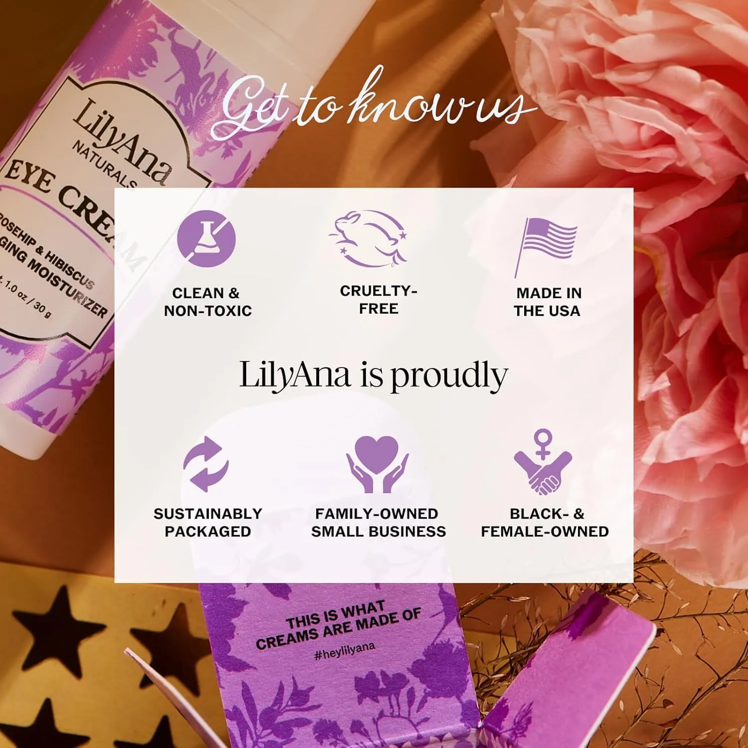 LilyAna Naturals Eye Cream for Dark Circles and Puffiness, Under Eye Cream for Wrinkles and Bags, Anti Aging - helps Improve Dryness; for Sensitive Skin - 1.7 oz - Made in USA