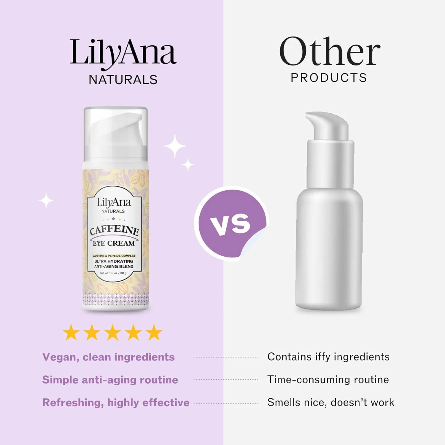 LilyAna Naturals New Caffeine Eye Cream 1oz