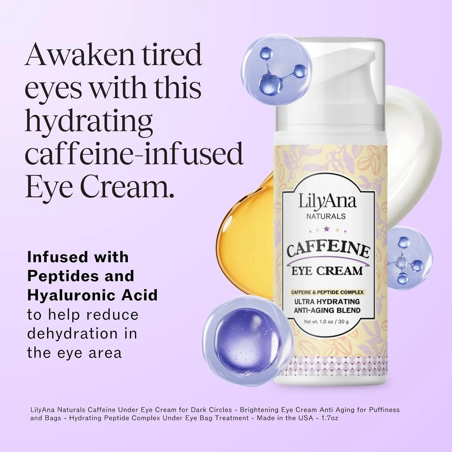 LilyAna Naturals New Caffeine Eye Cream 1oz