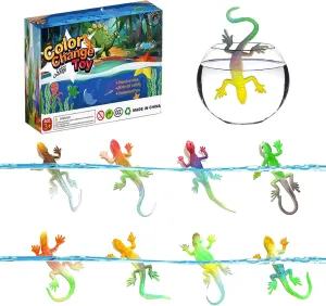 Lizard Series -16pcs Temperature Color Changing Bath Toys,Water Table Toy for Easter Egg Fillers,Goodie Bags Fillers,Themed Party,Classroom Rewards,Carnival Prize, for Kids 3 