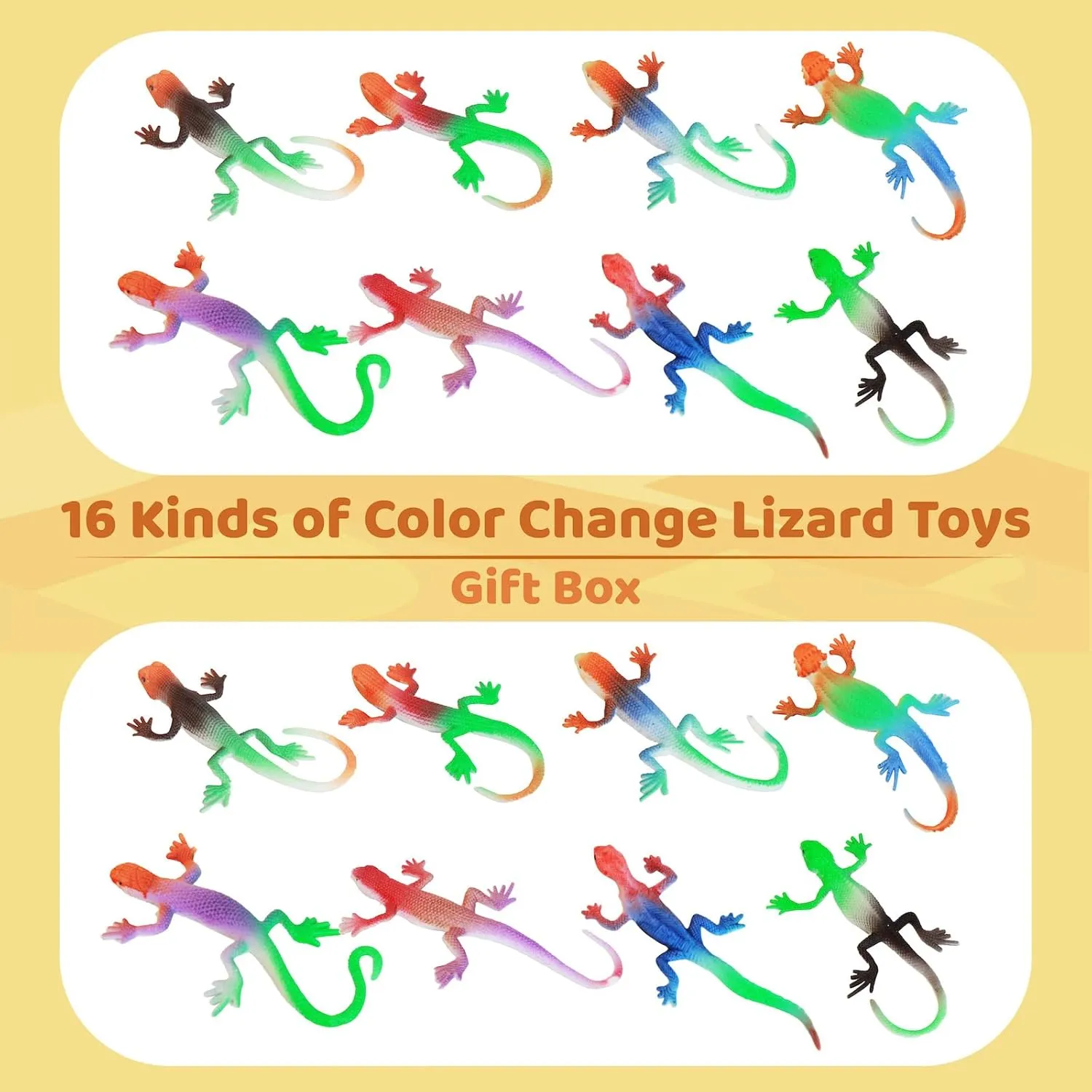 Lizard Series -16pcs Temperature Color Changing Bath Toys,Water Table Toy for Easter Egg Fillers,Goodie Bags Fillers,Themed Party,Classroom Rewards,Carnival Prize, for Kids 3 