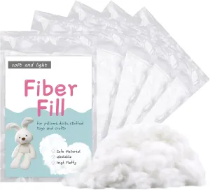 LOKUNN 24.7oz Polyester Fiber Fill, Stuffing Pillow Filling Stuffing Cushion Filling, Batting High Resilience Fill Fiber, Stuffing for Stuffed Animals/DIY Crafts (White)