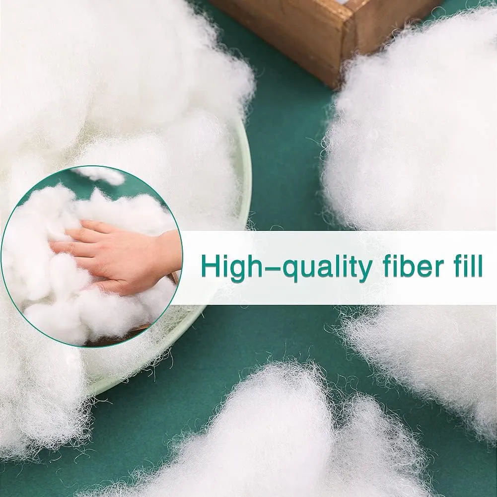 LOKUNN 24.7oz Polyester Fiber Fill, Stuffing Pillow Filling Stuffing Cushion Filling, Batting High Resilience Fill Fiber, Stuffing for Stuffed Animals/DIY Crafts (White)
