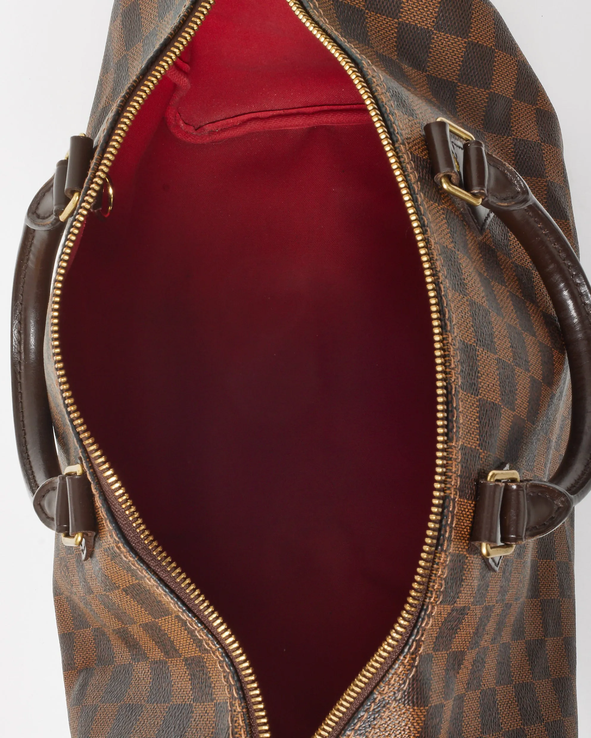 Louis Vuitton Damier Ebene Coated Canvas Speedy 35 Bag
