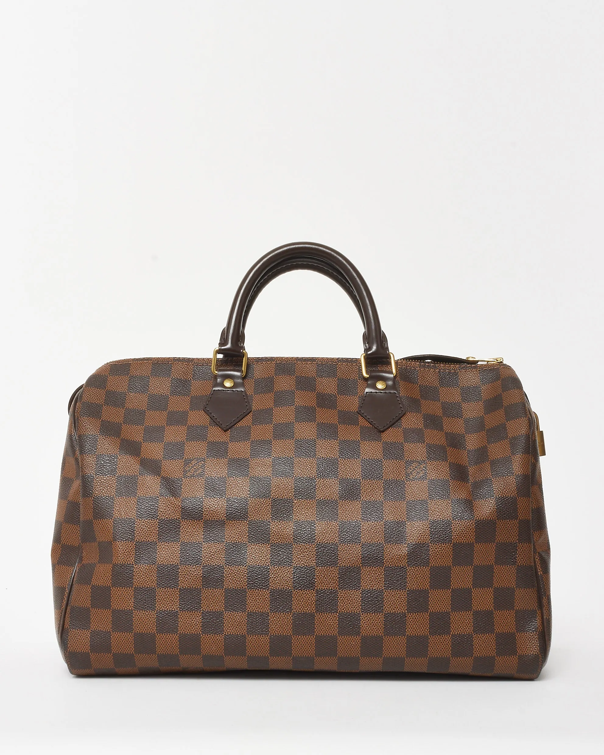Louis Vuitton Damier Ebene Coated Canvas Speedy 35 Bag
