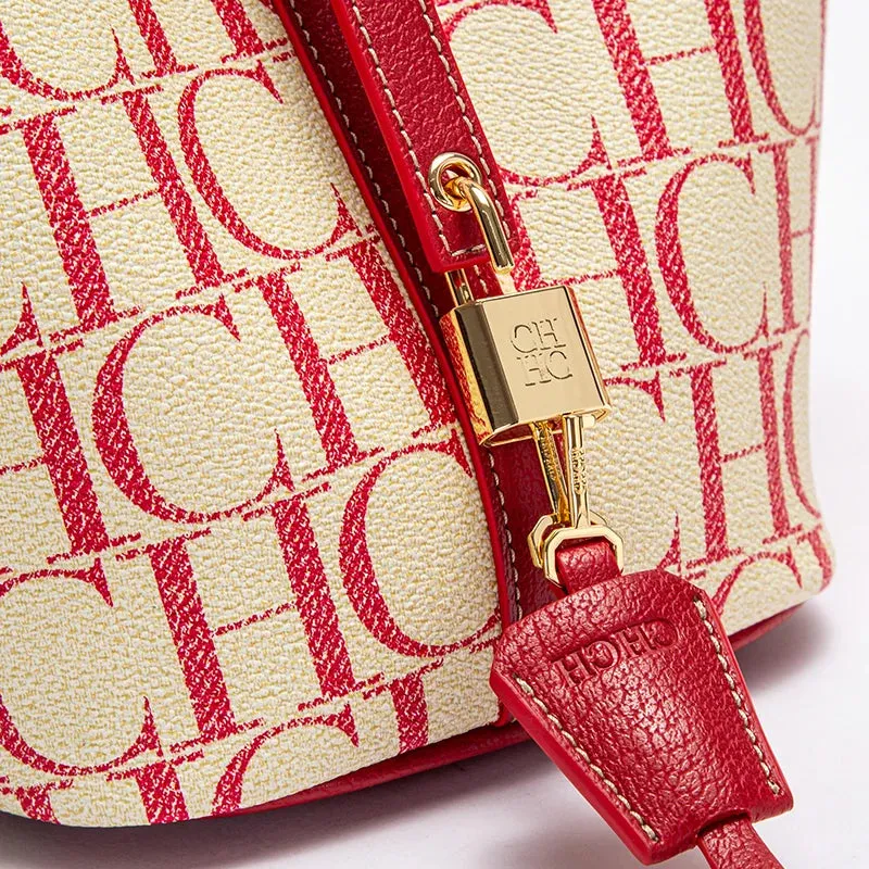 Luxury Brand Fashion Women's Handbag PVC Jacquard Texture Women's Shoulder Bag Large Capacity Commuter Travel Crossbody Bag