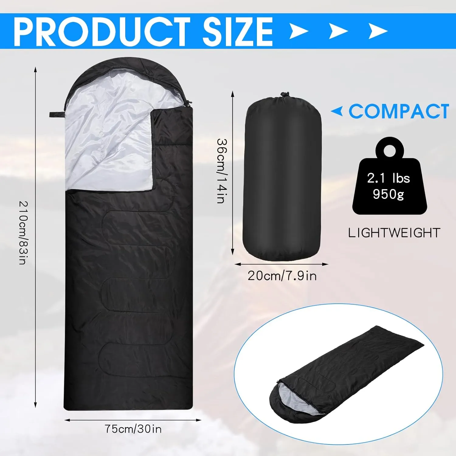 Macarrie 6 Pack Camping Sleeping Bags Bulk for Adults Backpacking Lightweight Waterproof 4 Season with Compression Sack Sleeping Bag for Hiking Travel Outdoor Travel Hunting