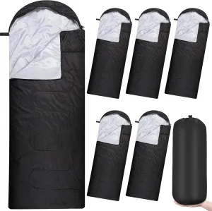 Macarrie 6 Pack Camping Sleeping Bags Bulk for Adults Backpacking Lightweight Waterproof 4 Season with Compression Sack Sleeping Bag for Hiking Travel Outdoor Travel Hunting