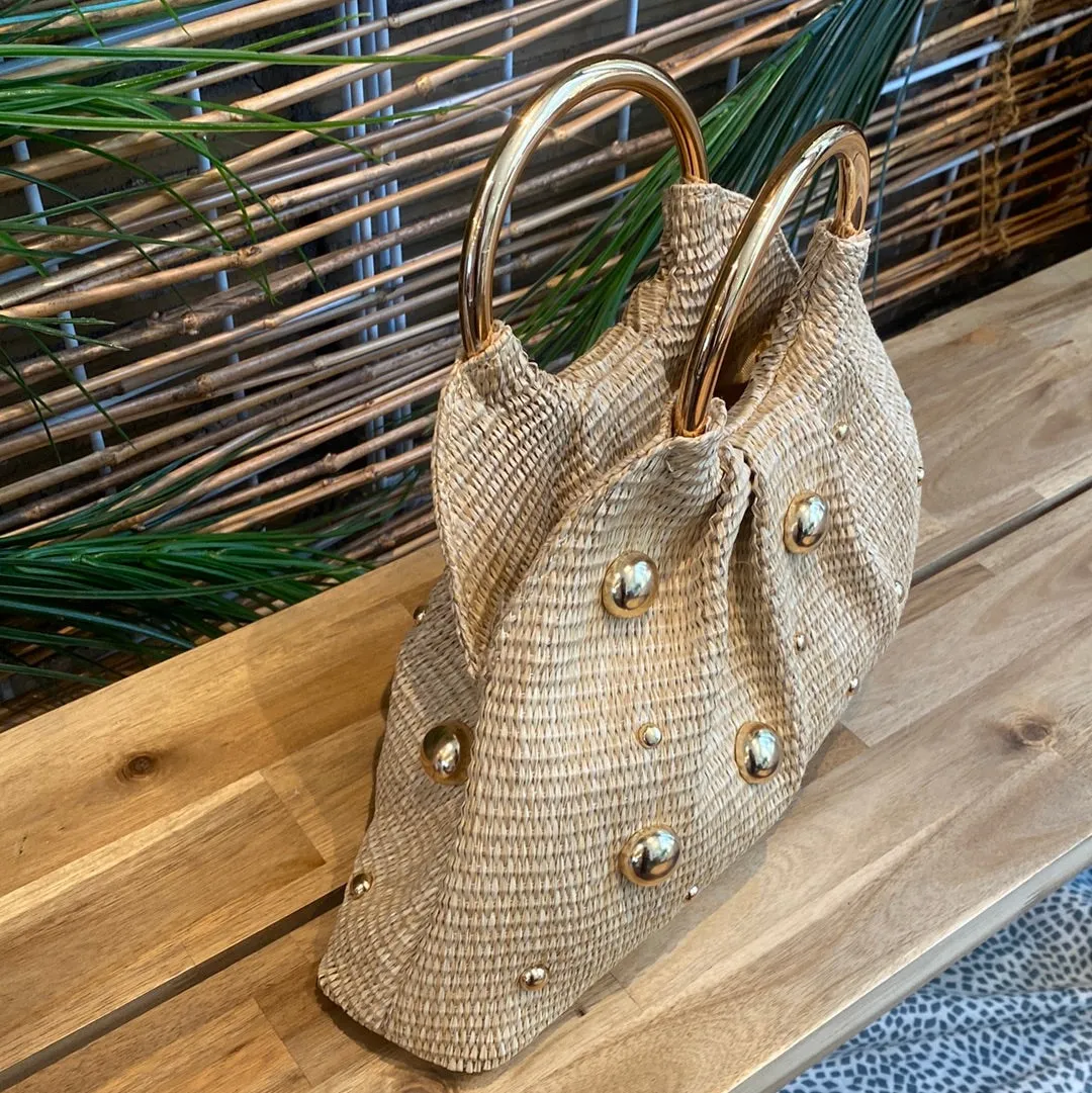 Malta Gold Pearl Clutch Bag