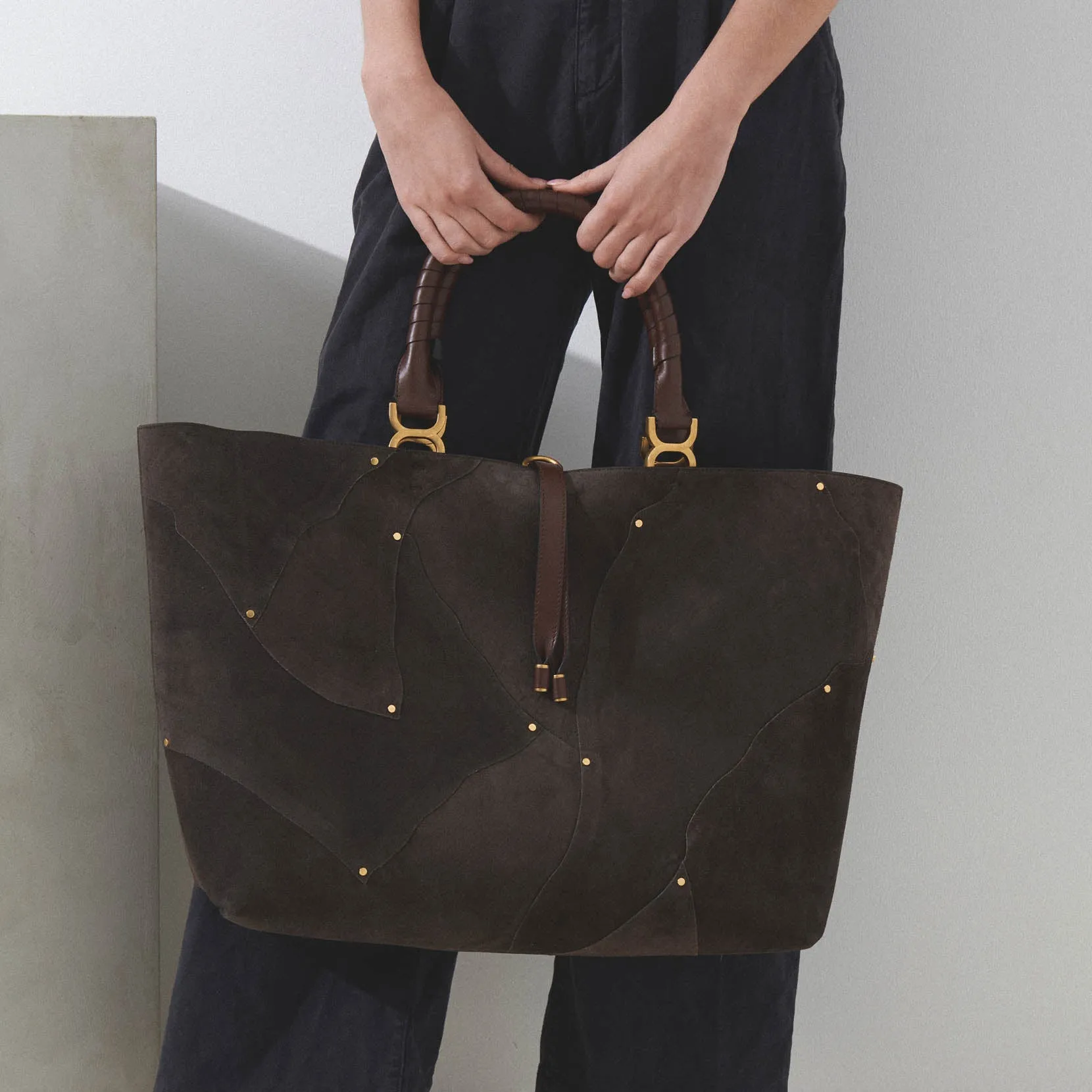Marcie large brown tote bag