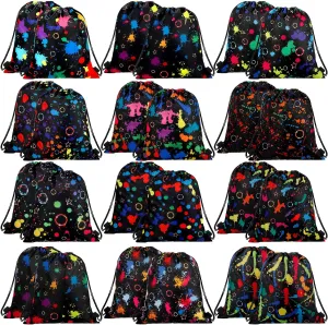 Marsui 24 Pcs Glowing Party Favor Drawstring Bags Gift Goodie Candy Favors Bags for Birthday Party Supplies
