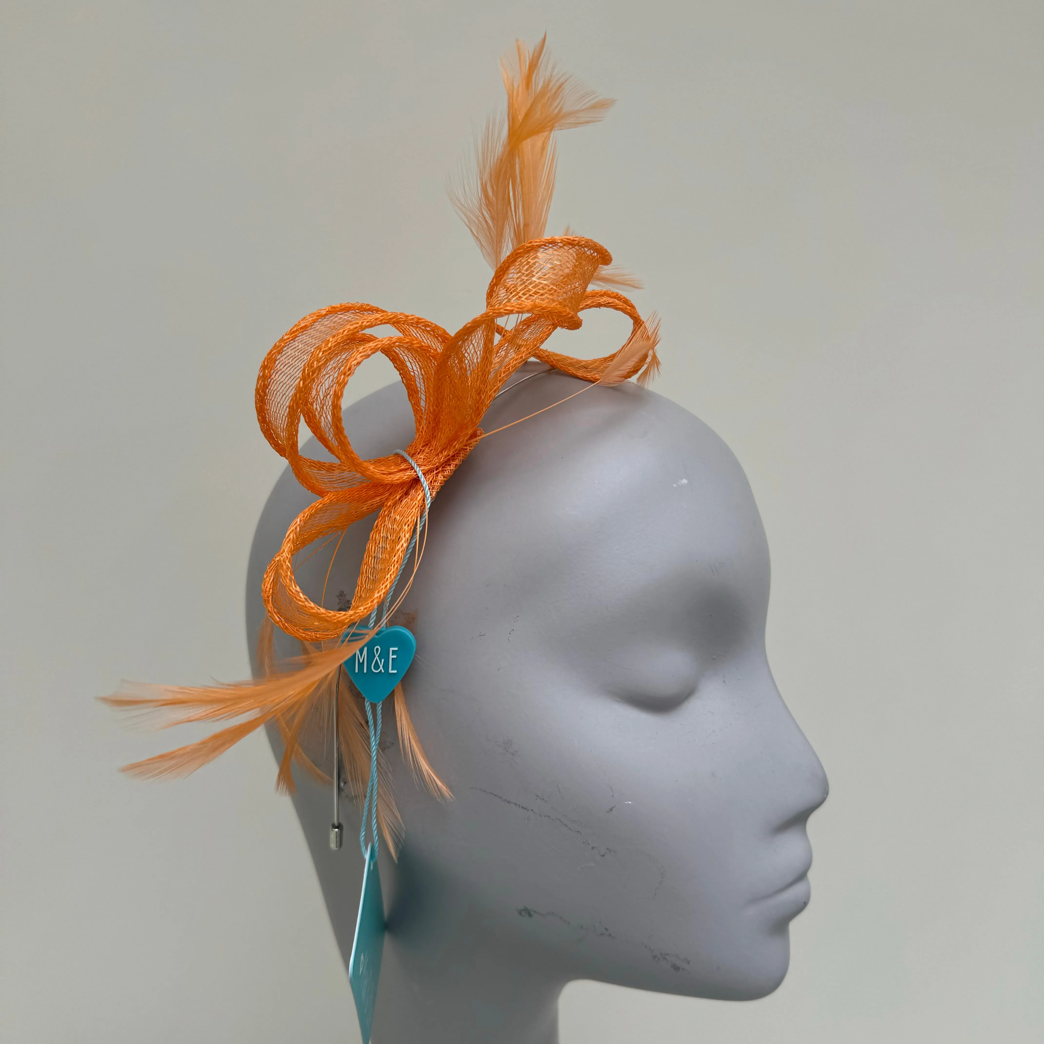 Max and Ellie AF5 Small Fascinator on Headband in Oranges