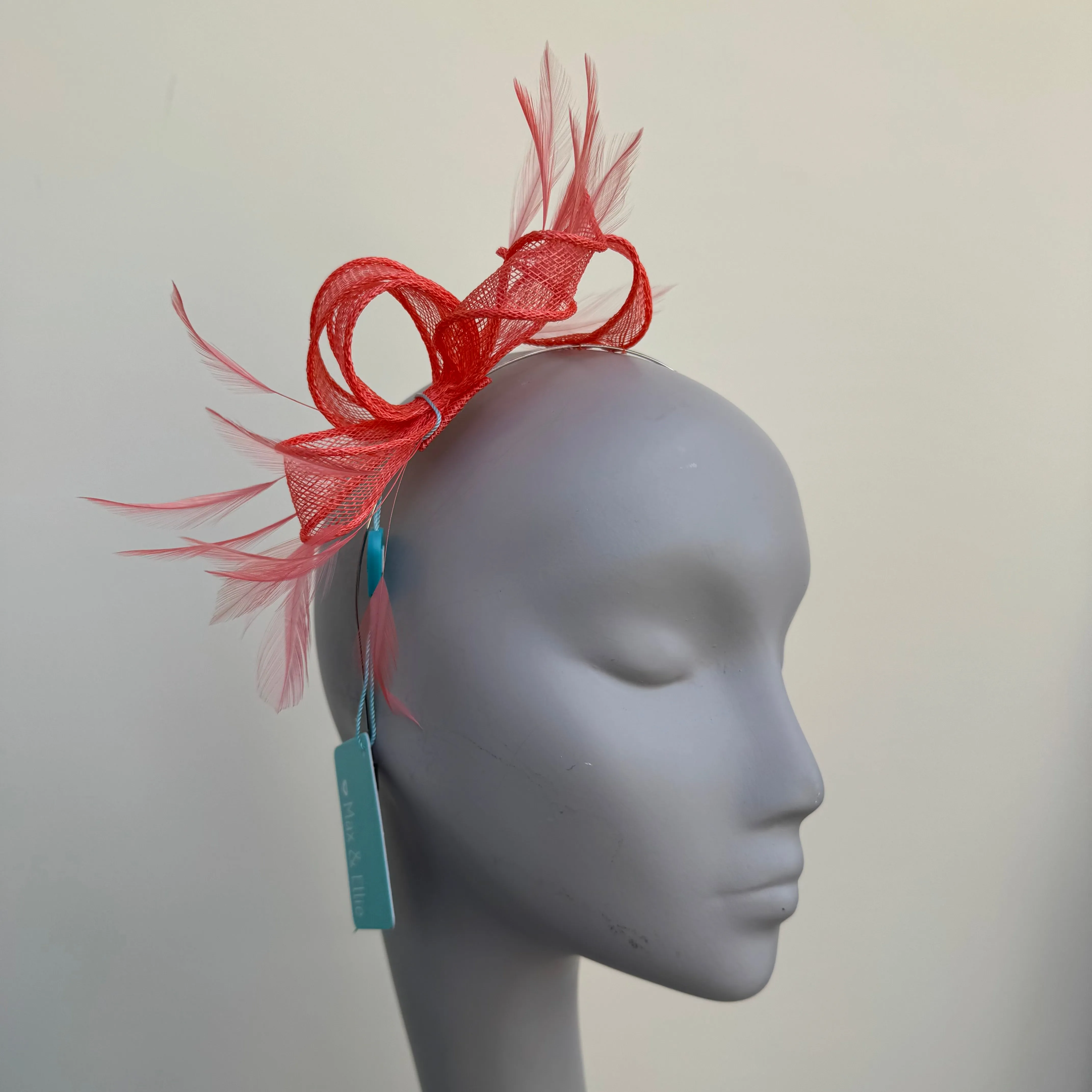 Max and Ellie AF5 Small Fascinator on Headband in Oranges