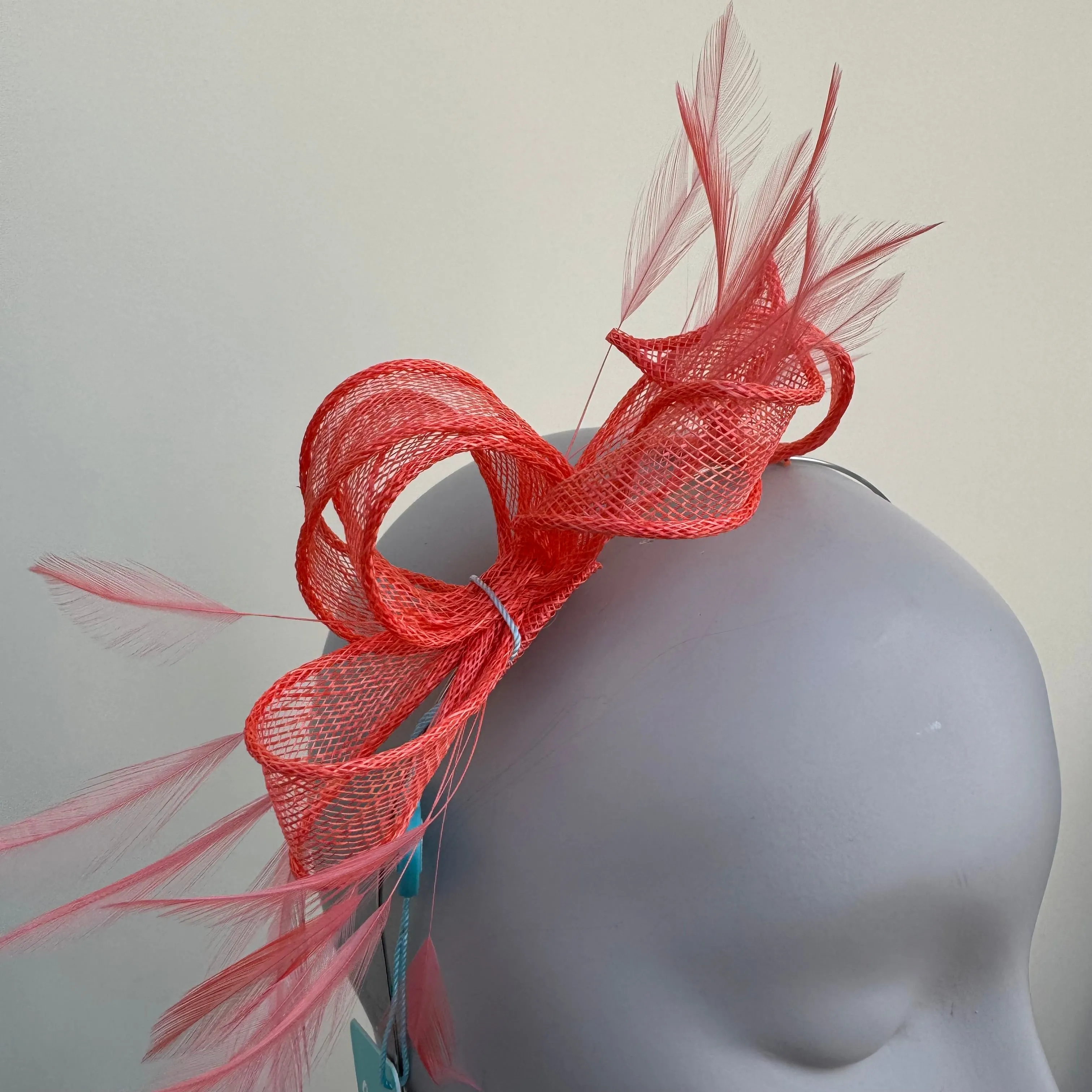 Max and Ellie AF5 Small Fascinator on Headband in Oranges