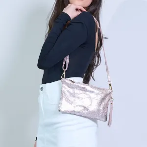Metallic baroque embossed mini crossbody clutch bag wholesale