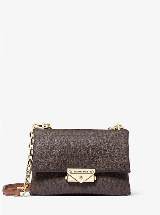 Micheal Kors Cece Small Logo Shoulder Bag Brown
