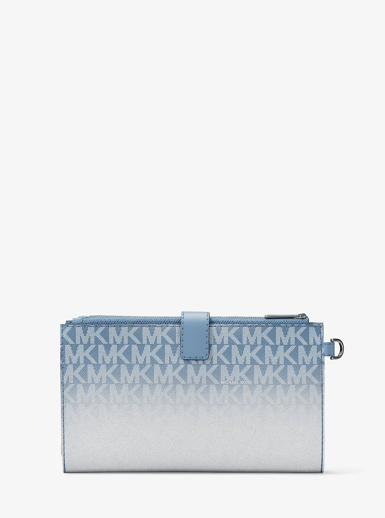 Micheal Kors Jet Set Large Ombre Signature Logo Wristlet Light Sky