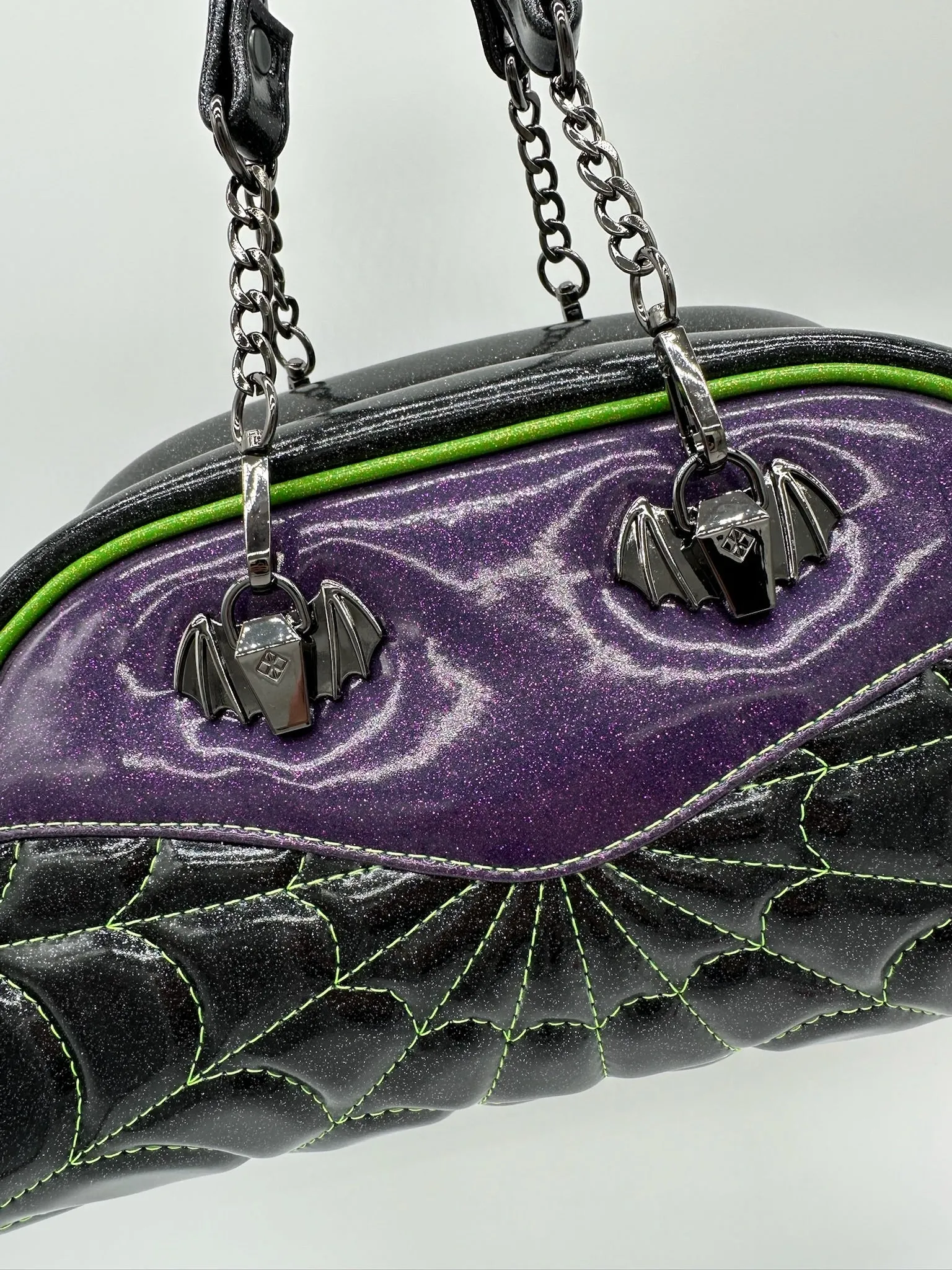 Minx - Spider Webs - Black Glitter, Eggplant, & Lime Glitter