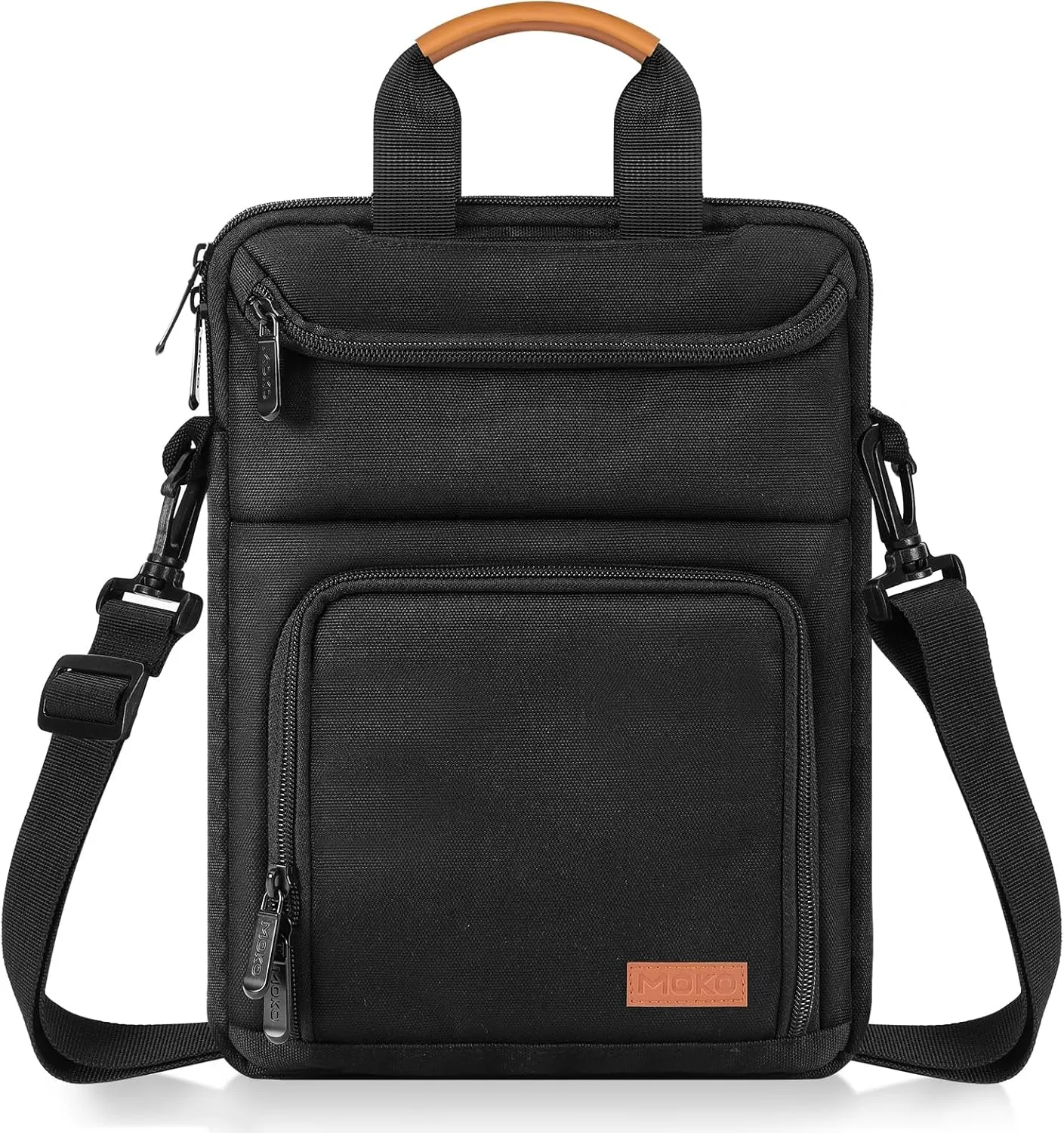 MoKo 12.9 Inch Tablet Sleeve Bag Carrying Case Fits 13 Inch New iPad Pro M4 & Air M2 2024, iPad Pro 12.9 inch M2&M1, Galaxy Tab S9/S8 Plus 12.4, with Shoulder Strap, Handle and Pockets, Black