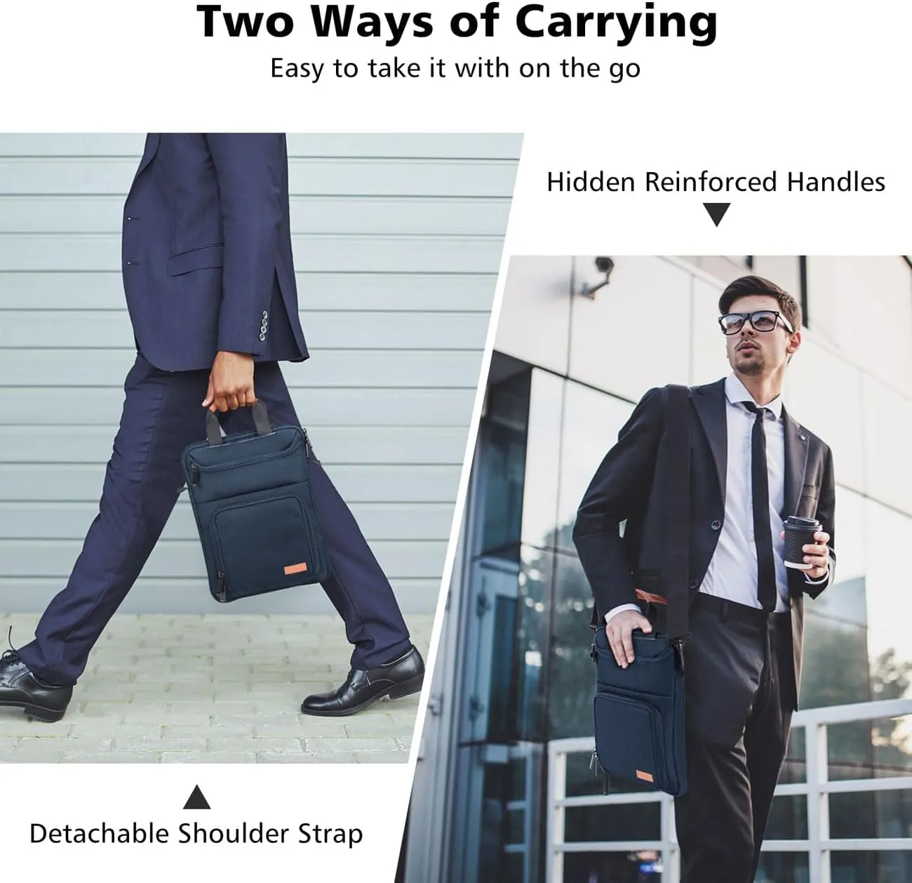 MoKo 9-11 Inch Tablet Sleeve Bag - Carrying Case Fits iPad Air, Pro 11, Tab S8/S9, with Shoulder Strap, Handle and Pockets, Indigo