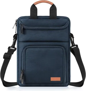 MoKo 9-11 Inch Tablet Sleeve Bag - Carrying Case Fits iPad Air, Pro 11, Tab S8/S9, with Shoulder Strap, Handle and Pockets, Indigo