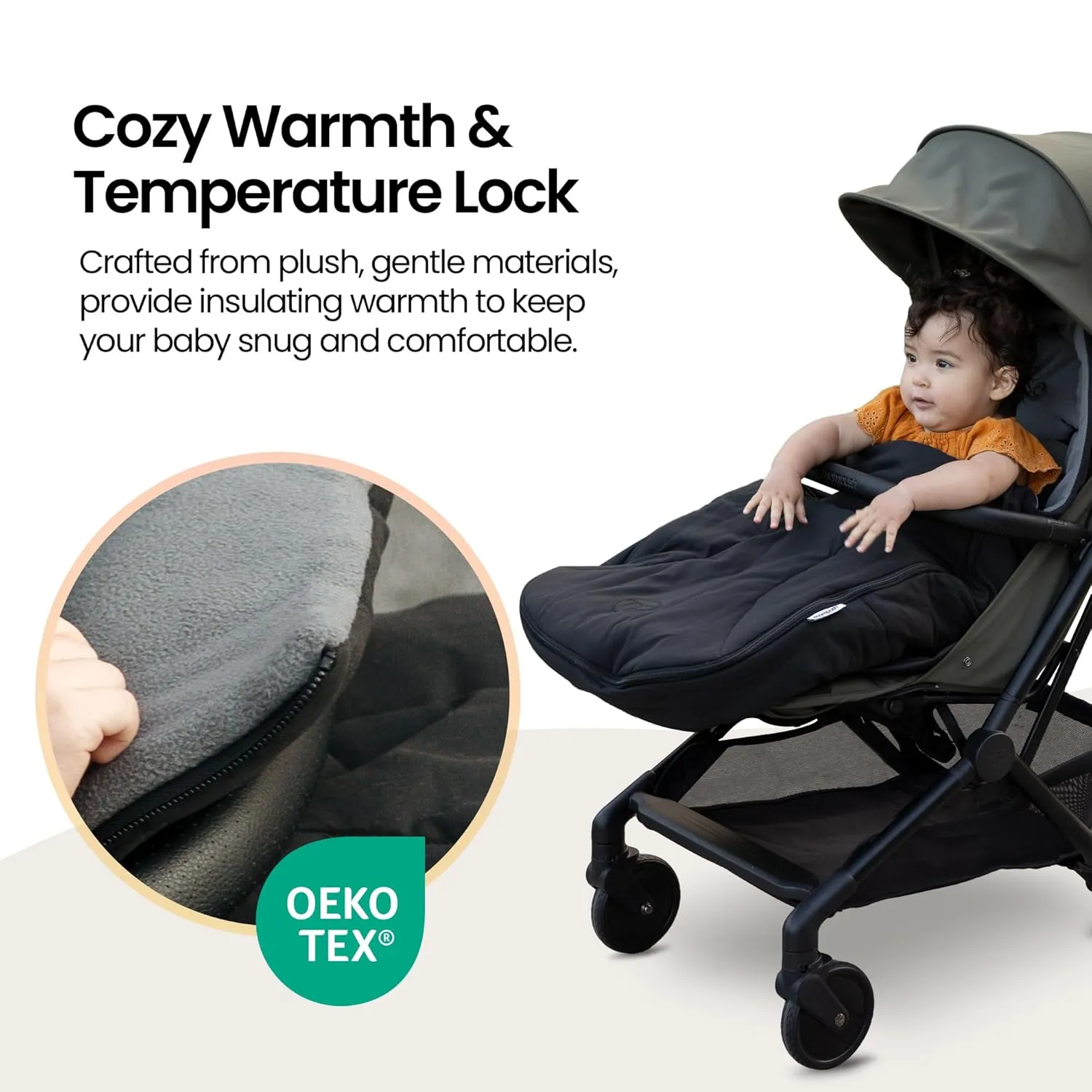 Mompush Baby Stroller Bunting Bags, Cozy Warmth & Temperature Lock, Winter Sleeping Bag with Cover for Baby, Easily Attach to Mompush Stroller Universal