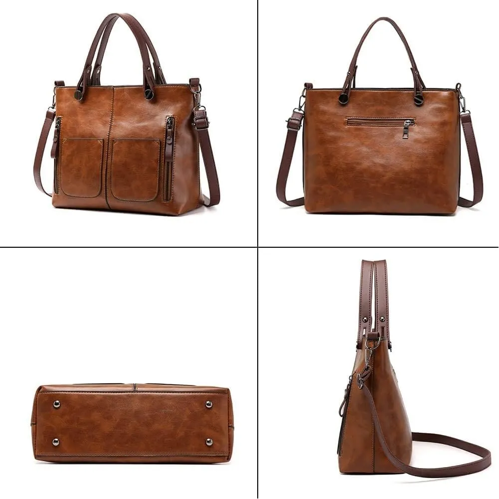 Multi Pockets Crossbody Retro Hobo Shoulder Top Handle Handbag Purse for Work Women’s Tote Handbag