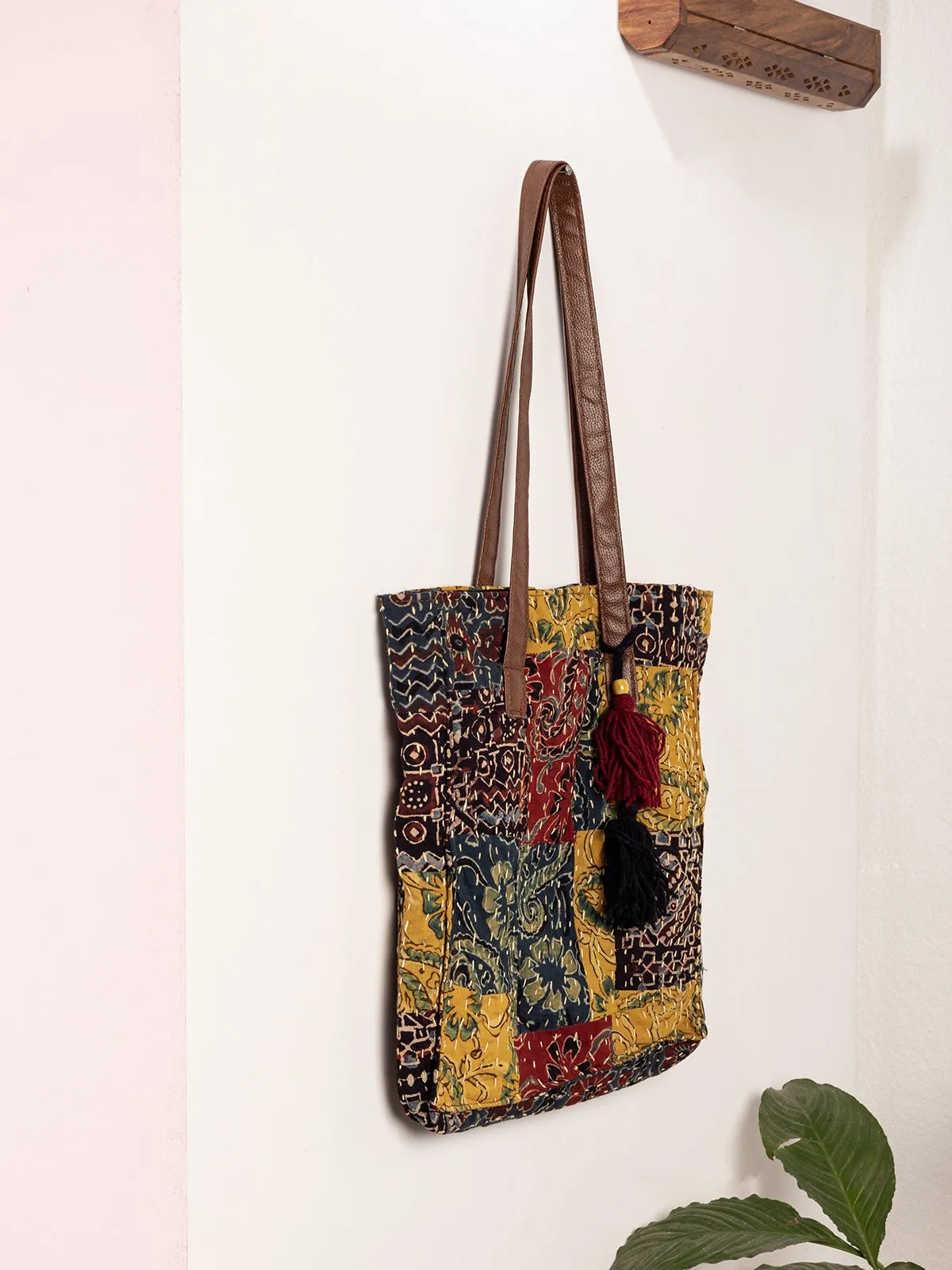Natural Dyed Patch Work Tote Bag
