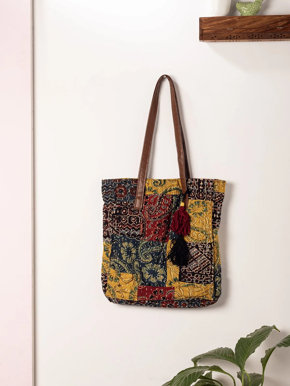 Natural Dyed Patch Work Tote Bag