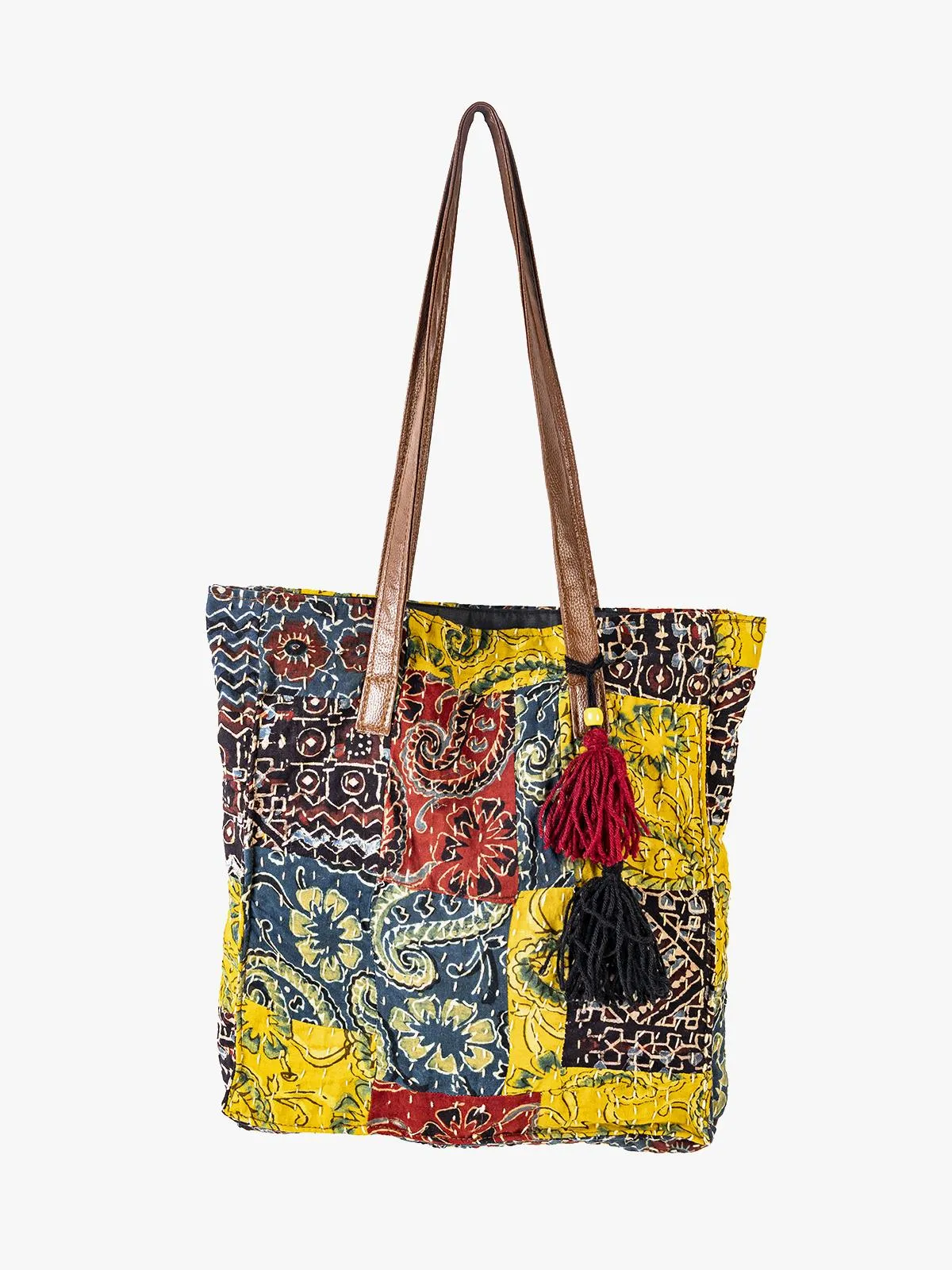 Natural Dyed Patch Work Tote Bag