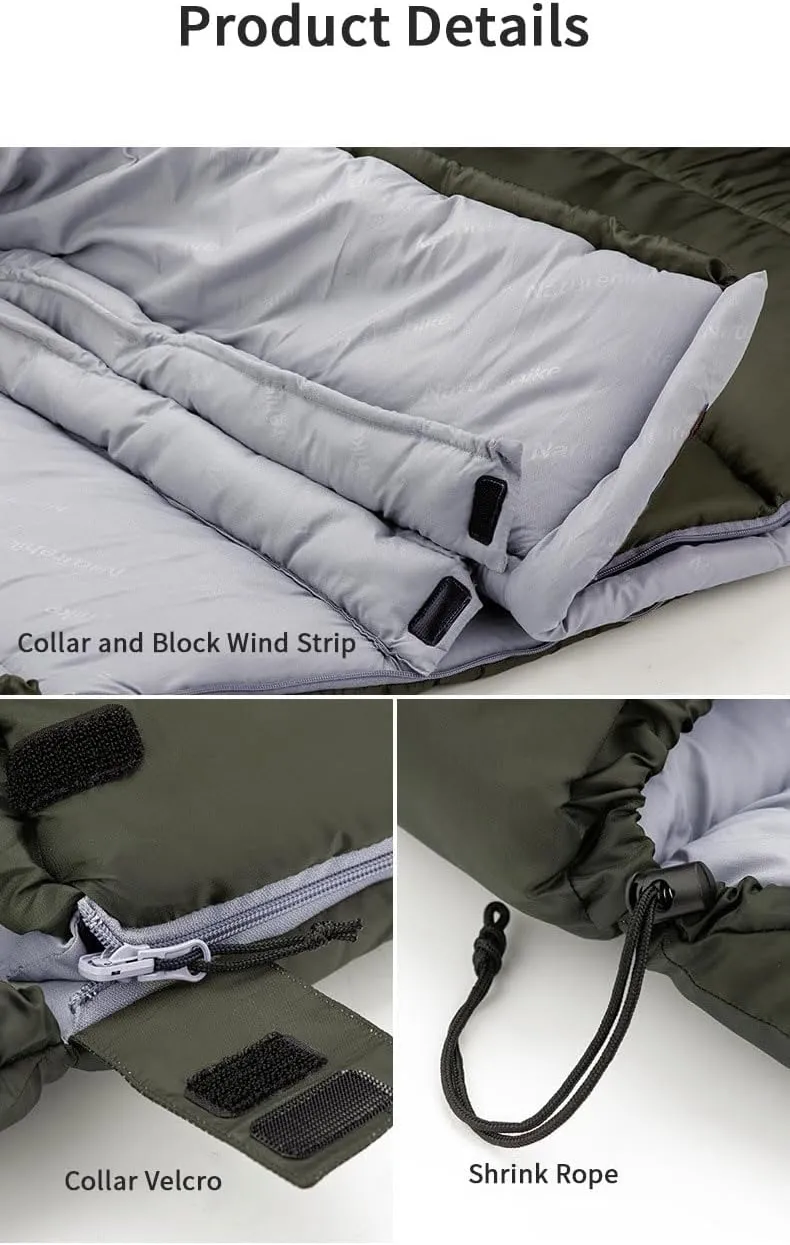 Naturehike Sleeping Bags for Adults, Cold Weather, Backpacking Lightweight Waterproof & Windproof, Backpacking Sleeping Bag for Camping Hiking Outdoor Travel 51.8℉-26.6℉