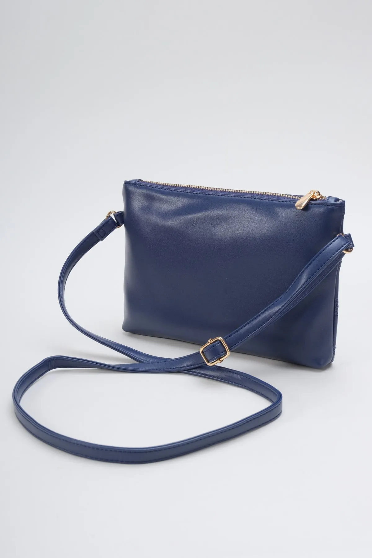 Navy Embossed Crossbody Bag