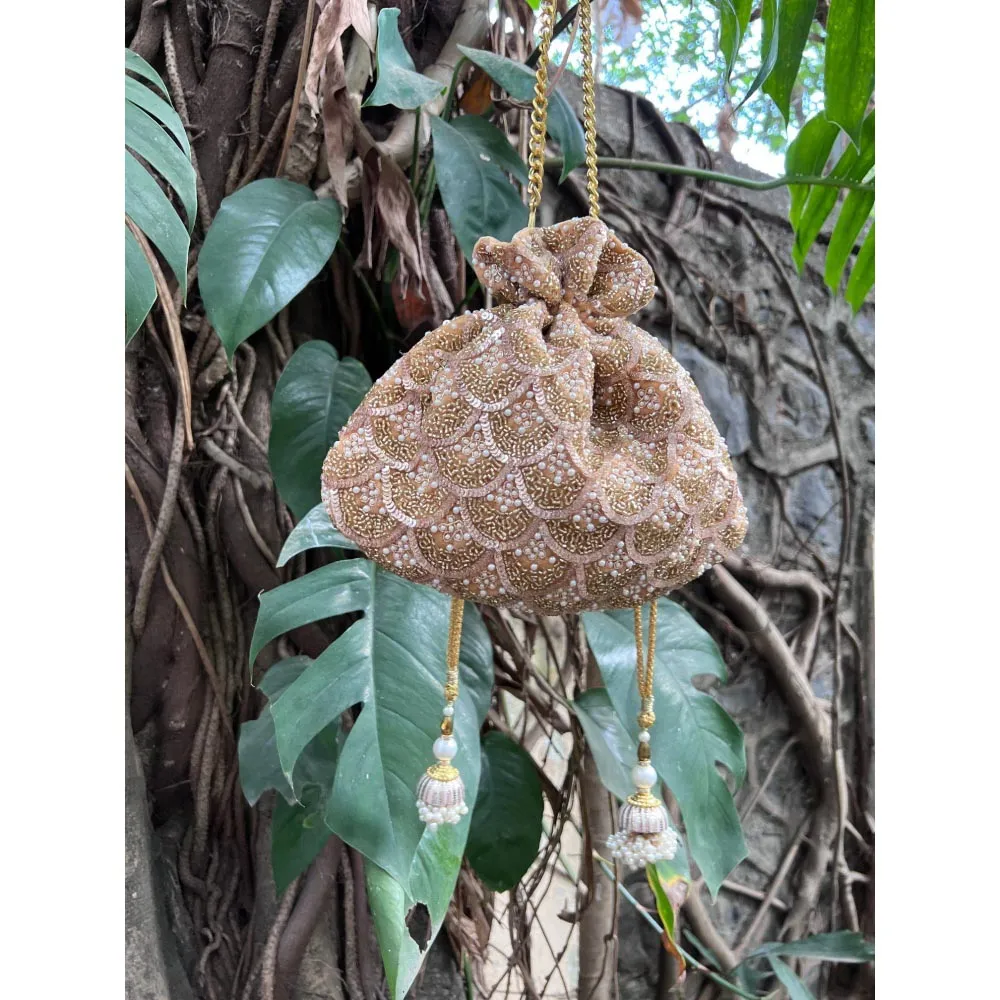 Nayaab by Sonia Vieira Goldish Potli for Women