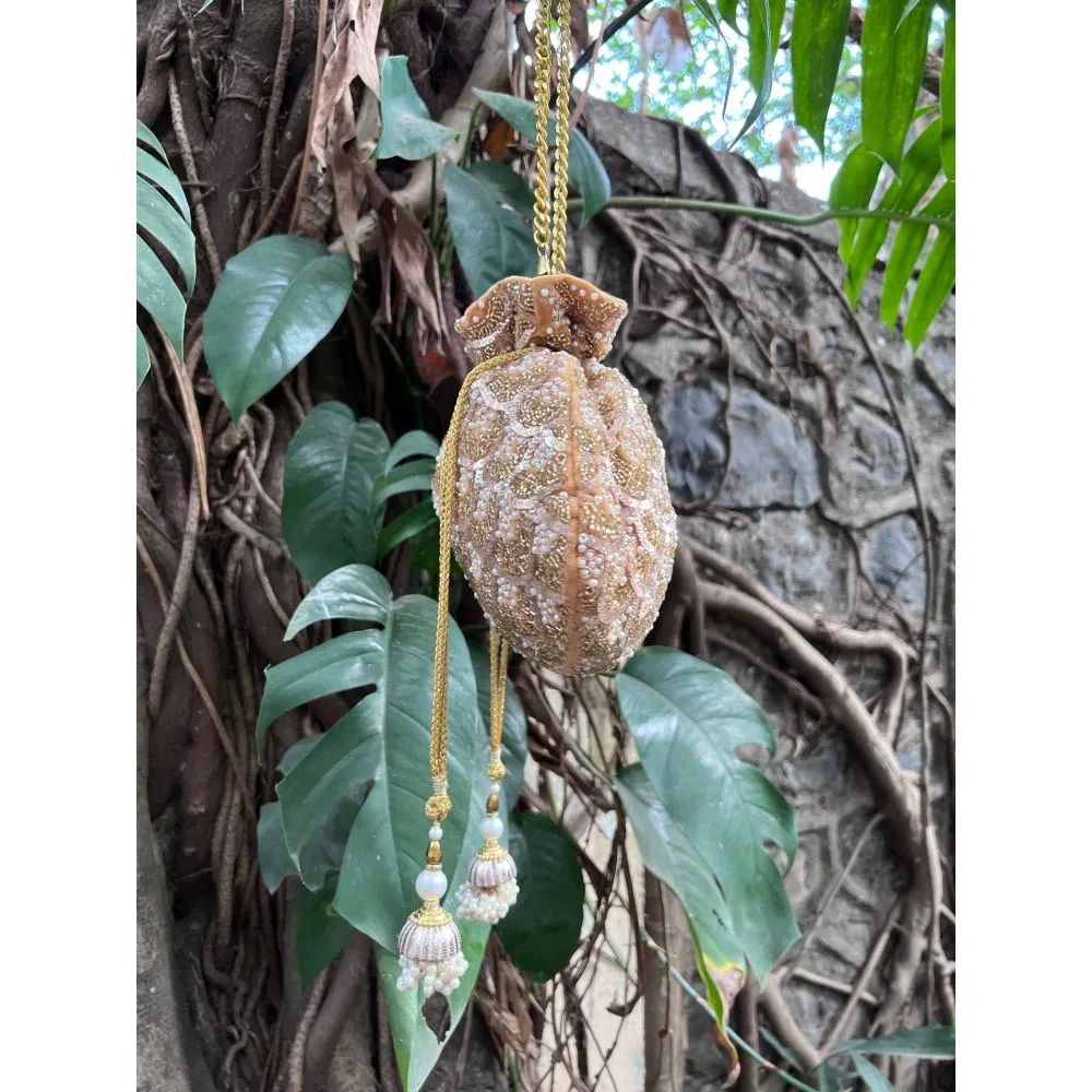 Nayaab by Sonia Vieira Goldish Potli for Women