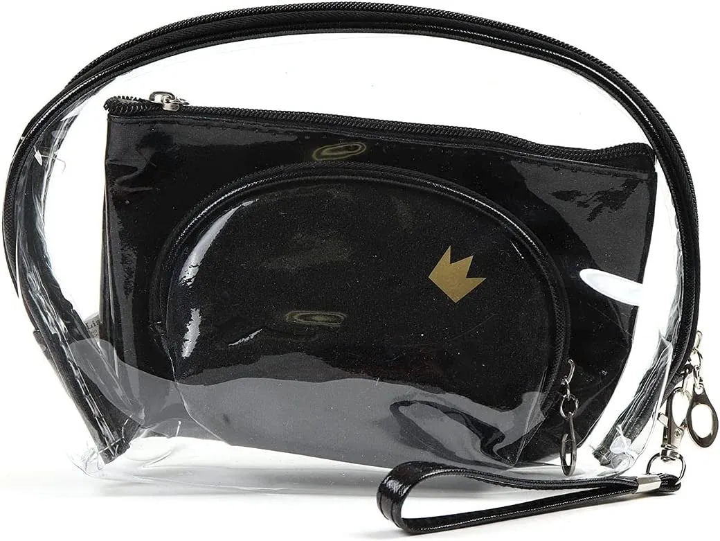 Nollia: Women's Glittery Cosmetic & Toiletry Bags -3pc Makeup Bag Set