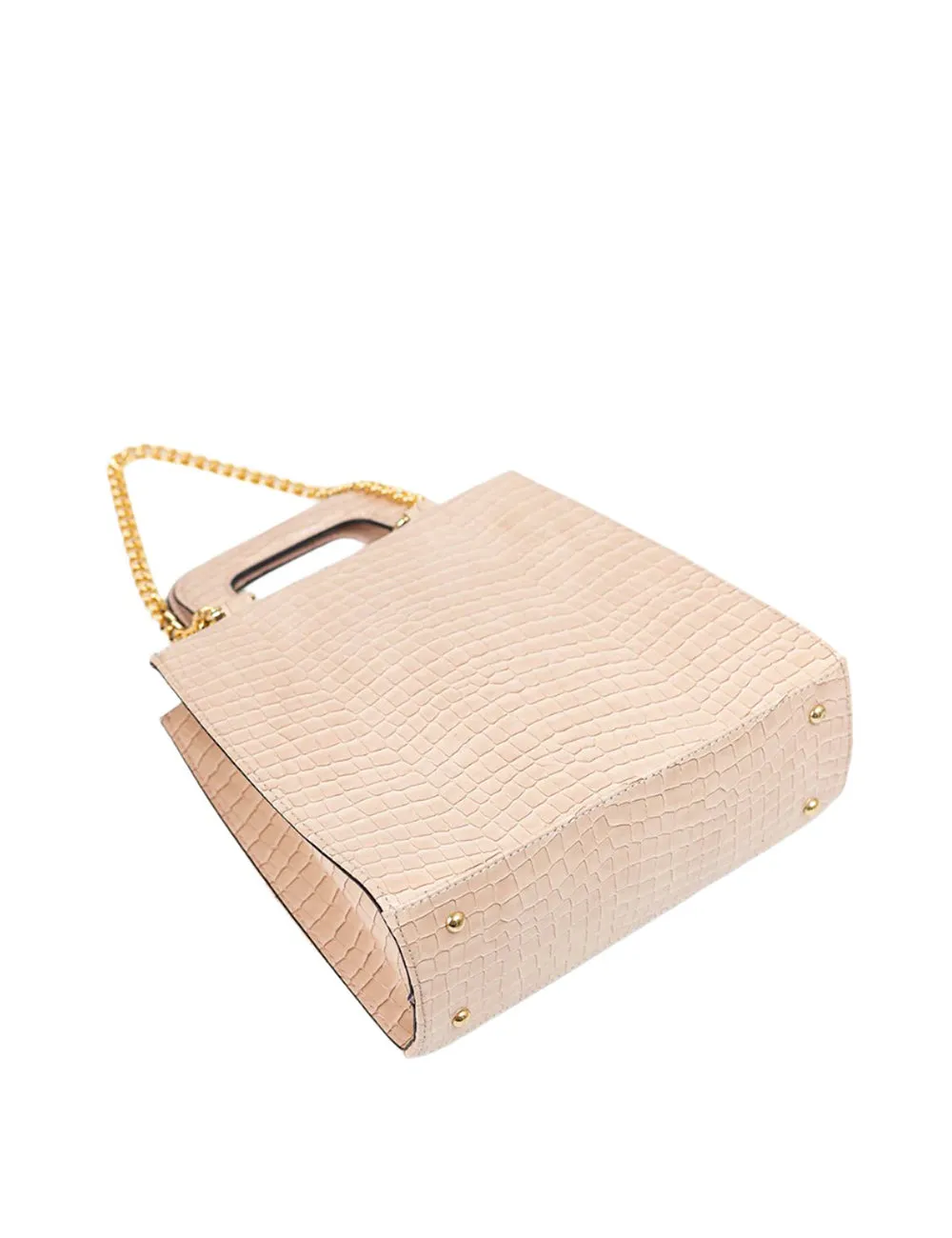 Nude Croc Embossed Bag