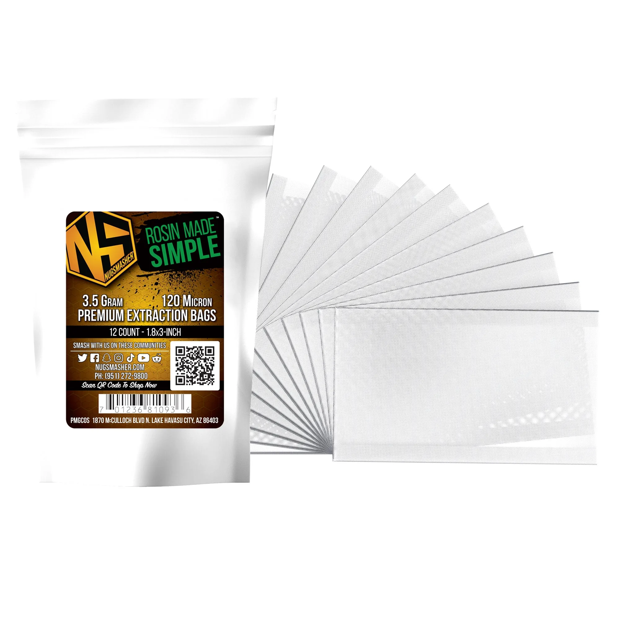NugSmasher Rosin Bags 3.5g 120u